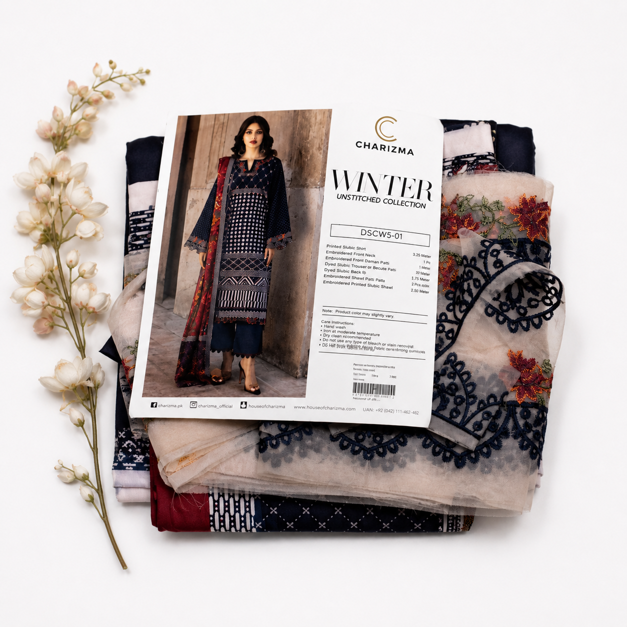 Charizma Embroidery Linen 3pc suits
