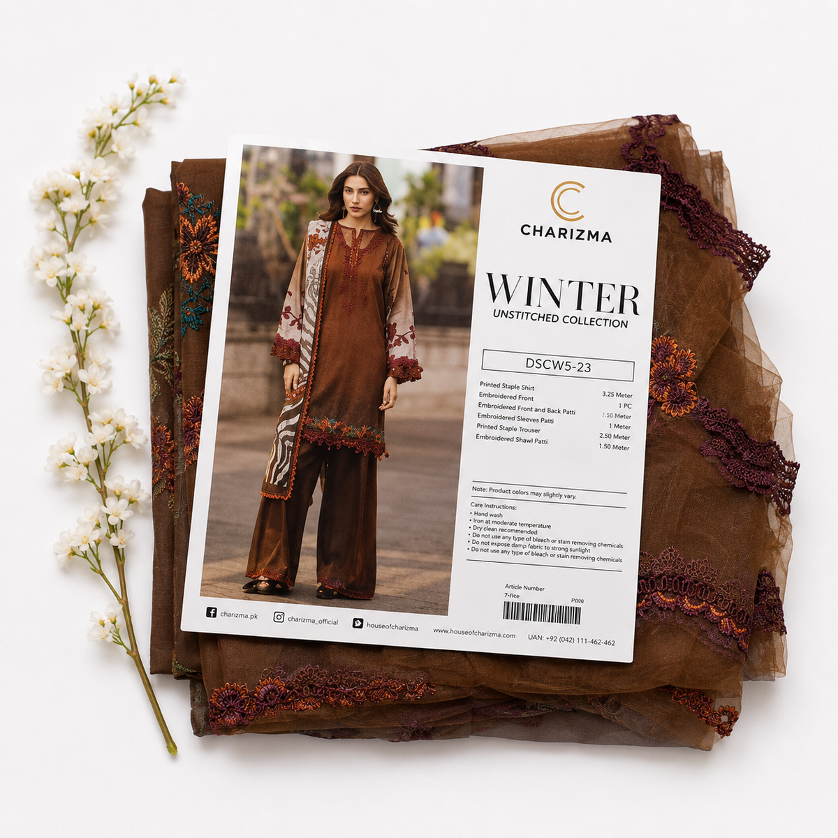 Charizma Embroidery Linen 3pc suits