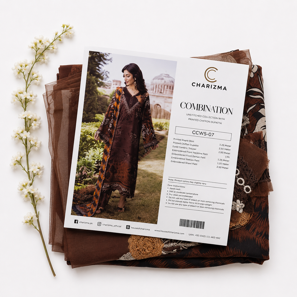 Charizma Embroidery Linen 3pc suits