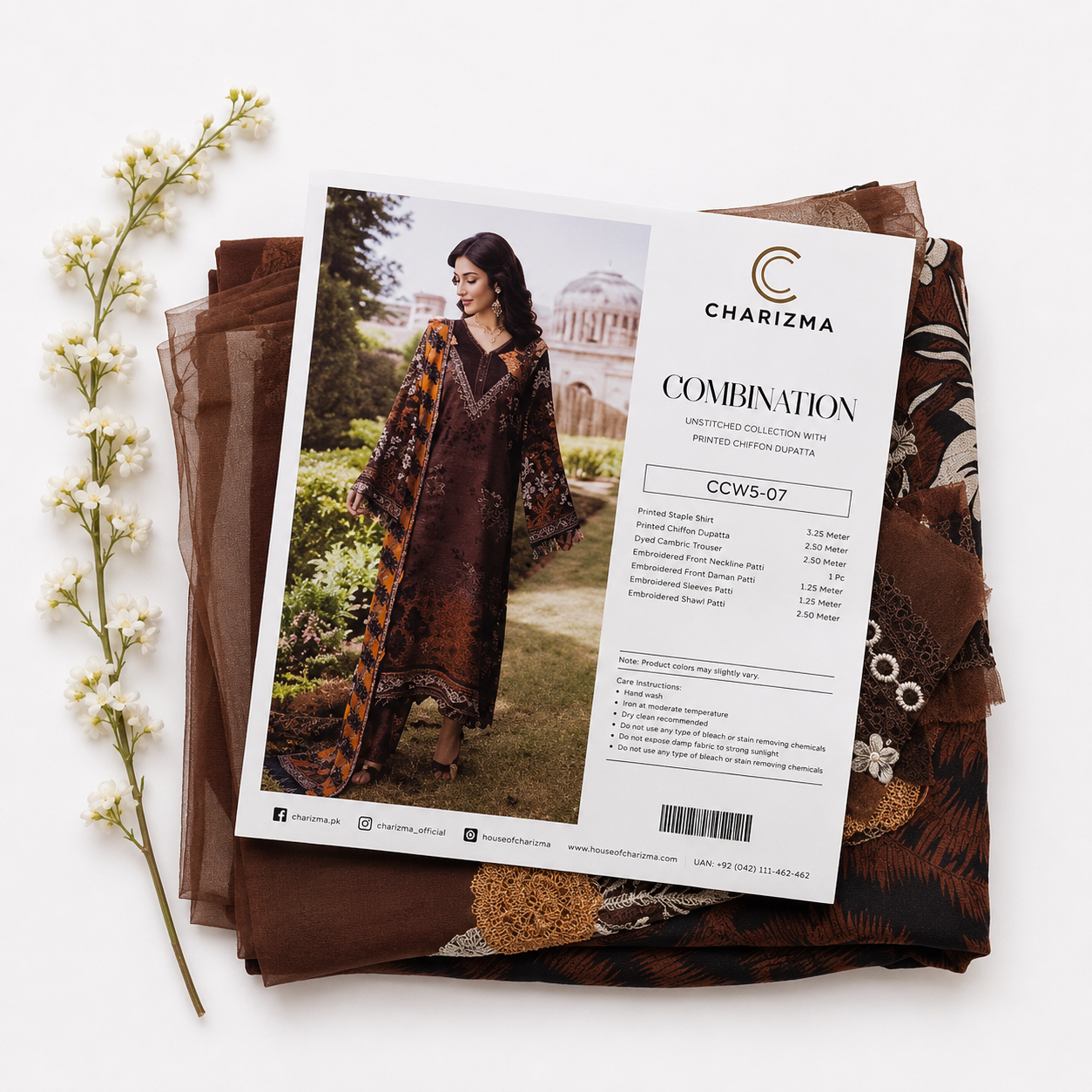Charizma Embroidery Linen 3pc suits
