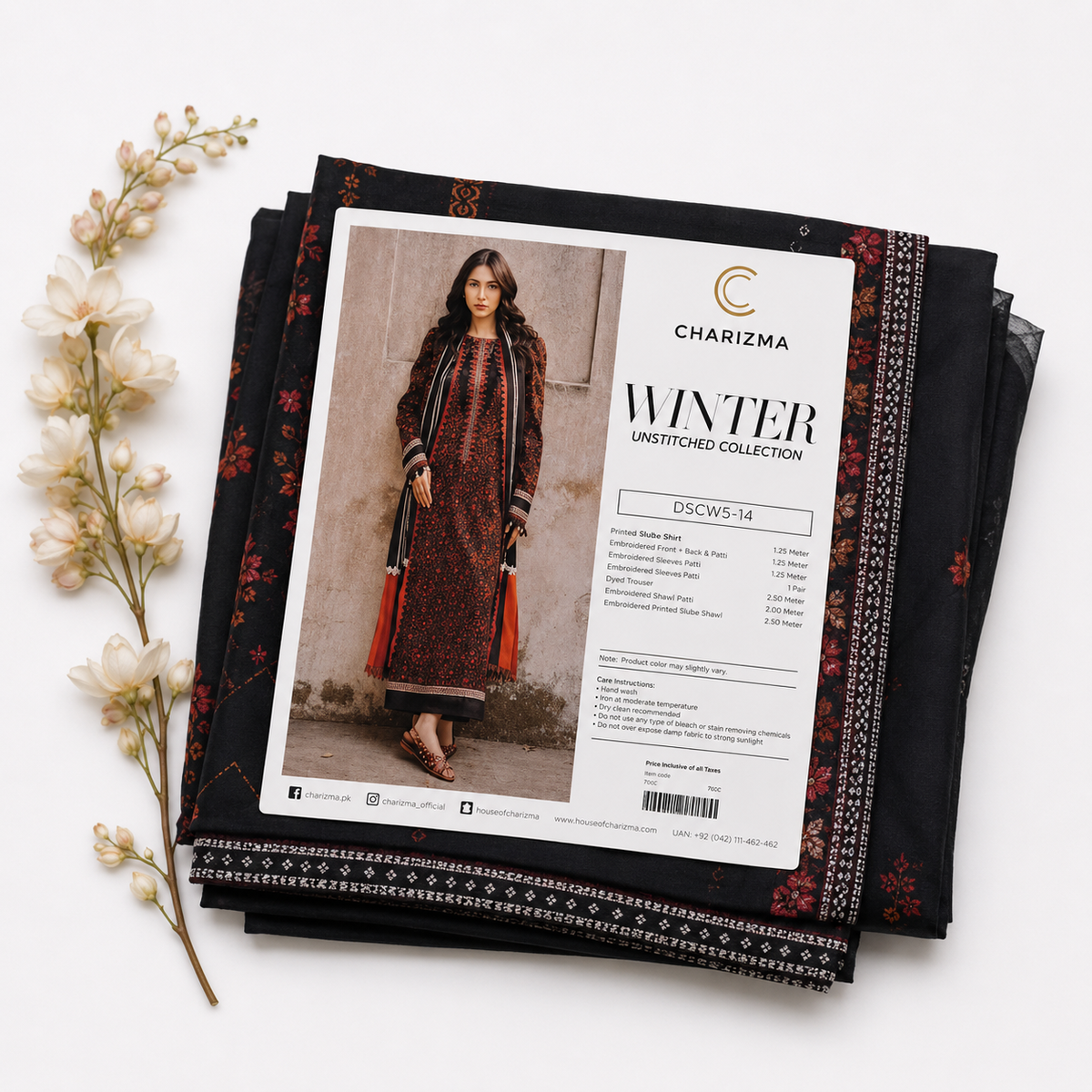 Charizma Embroidery Linen 3pc suits