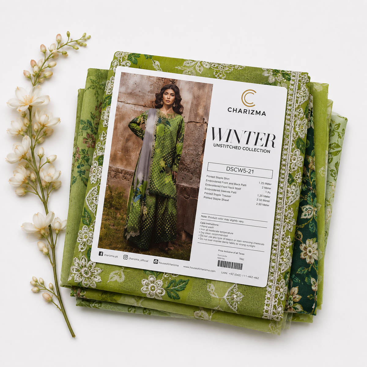 Charizma Embroidery Linen 3pc suits