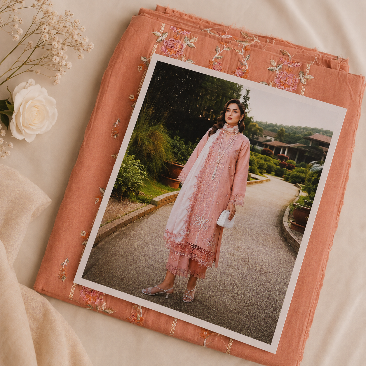 Rang rasiya embroidery lawn 3pc suit