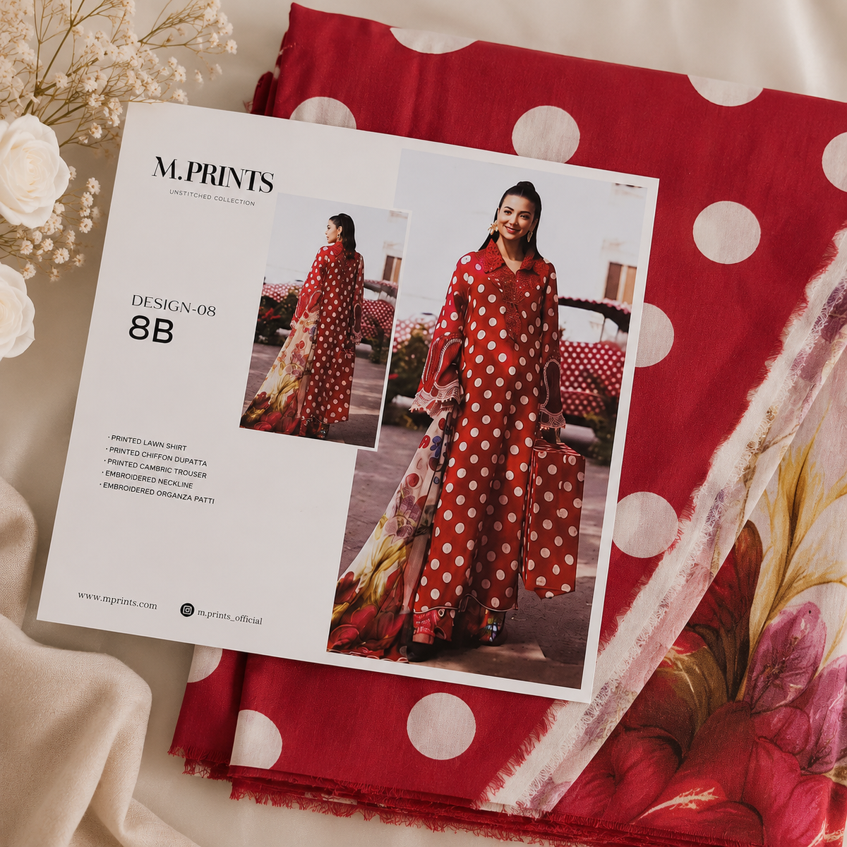 Maria b, M print lawn 3pc suit