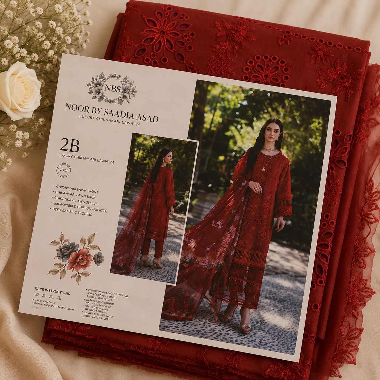Noor by sadia asad lawn embroidery 3pc suit