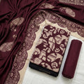 Marina 3-Piece Unstitched Suit with Pashmina Wool Shawl