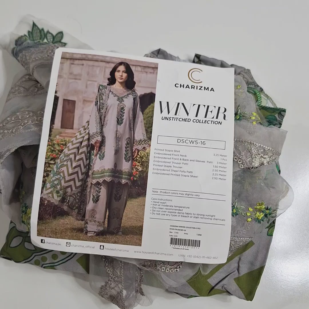 Charizma Embroidery Linen 3pc suits