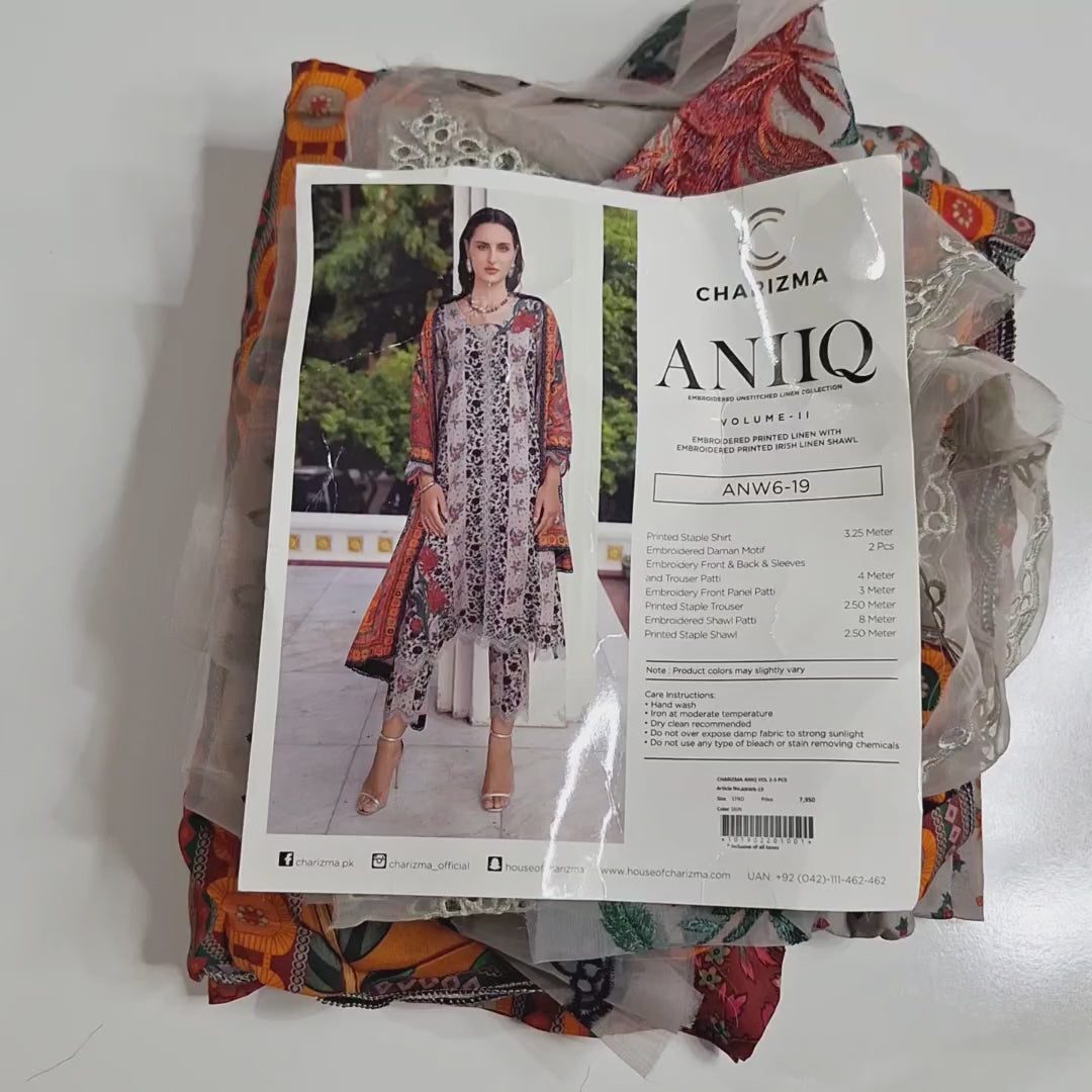 Charizma Embroidery Linen 3pc suits