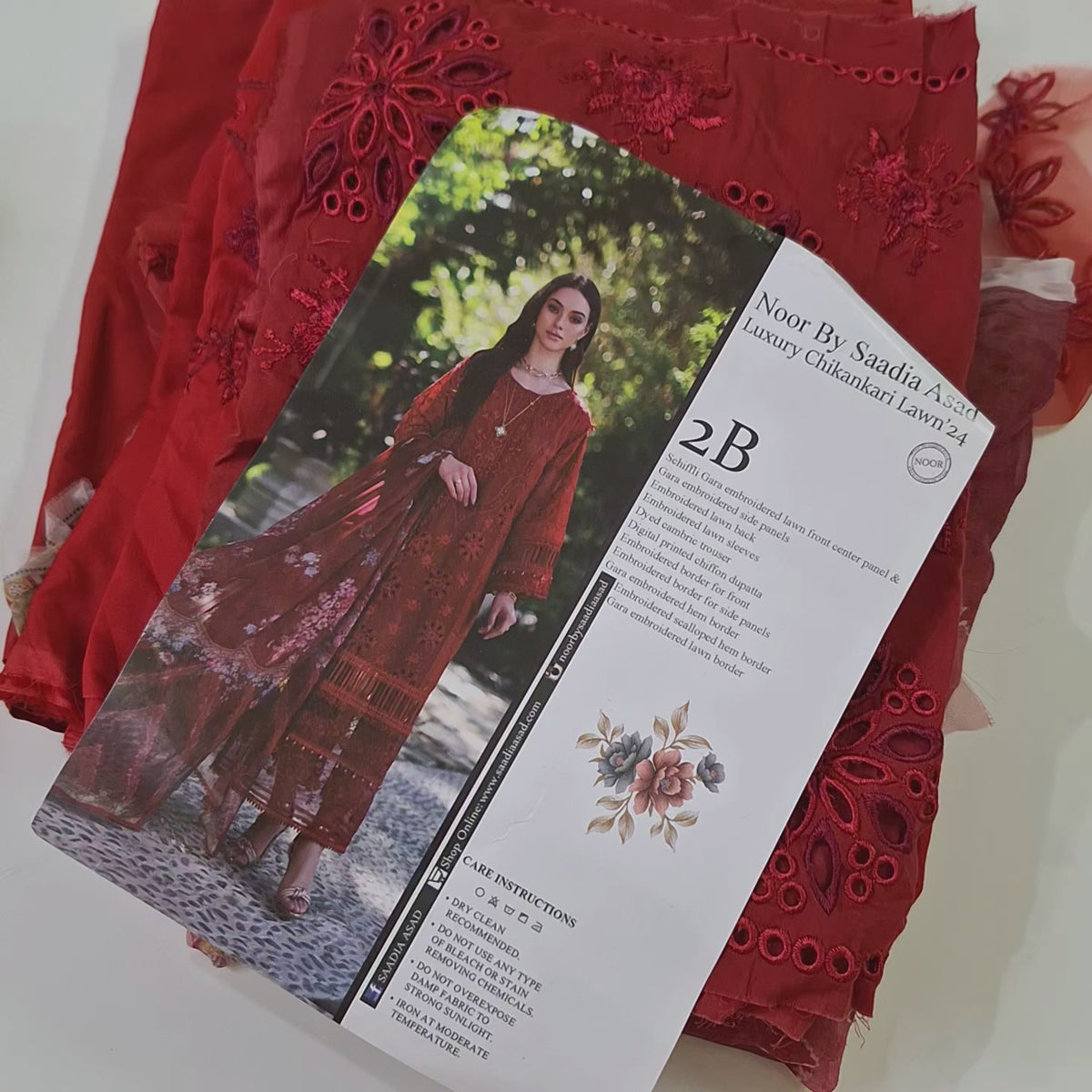 Noor by sadia asad lawn embroidery 3pc suit