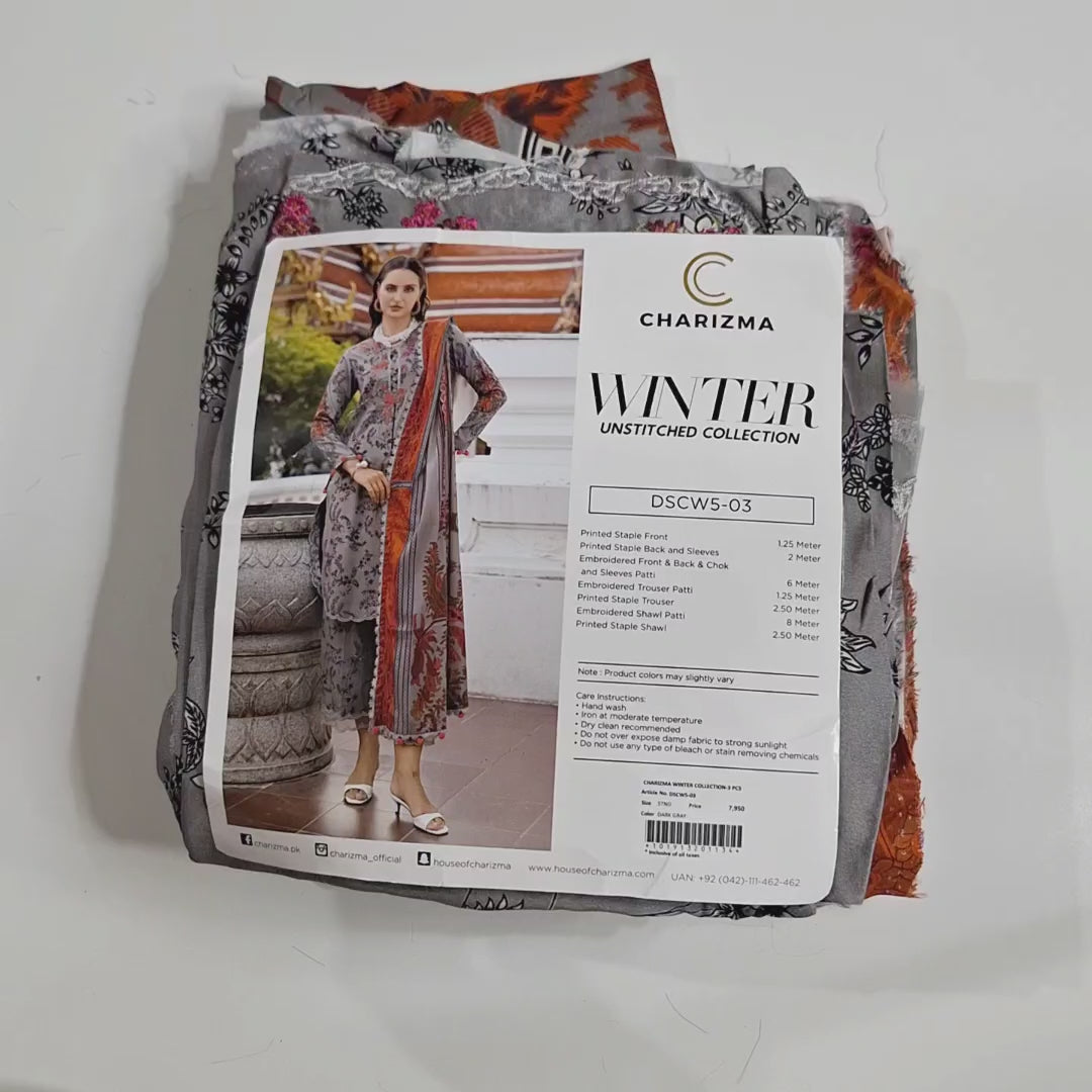 Charizma Embroidery Linen 3pc suits