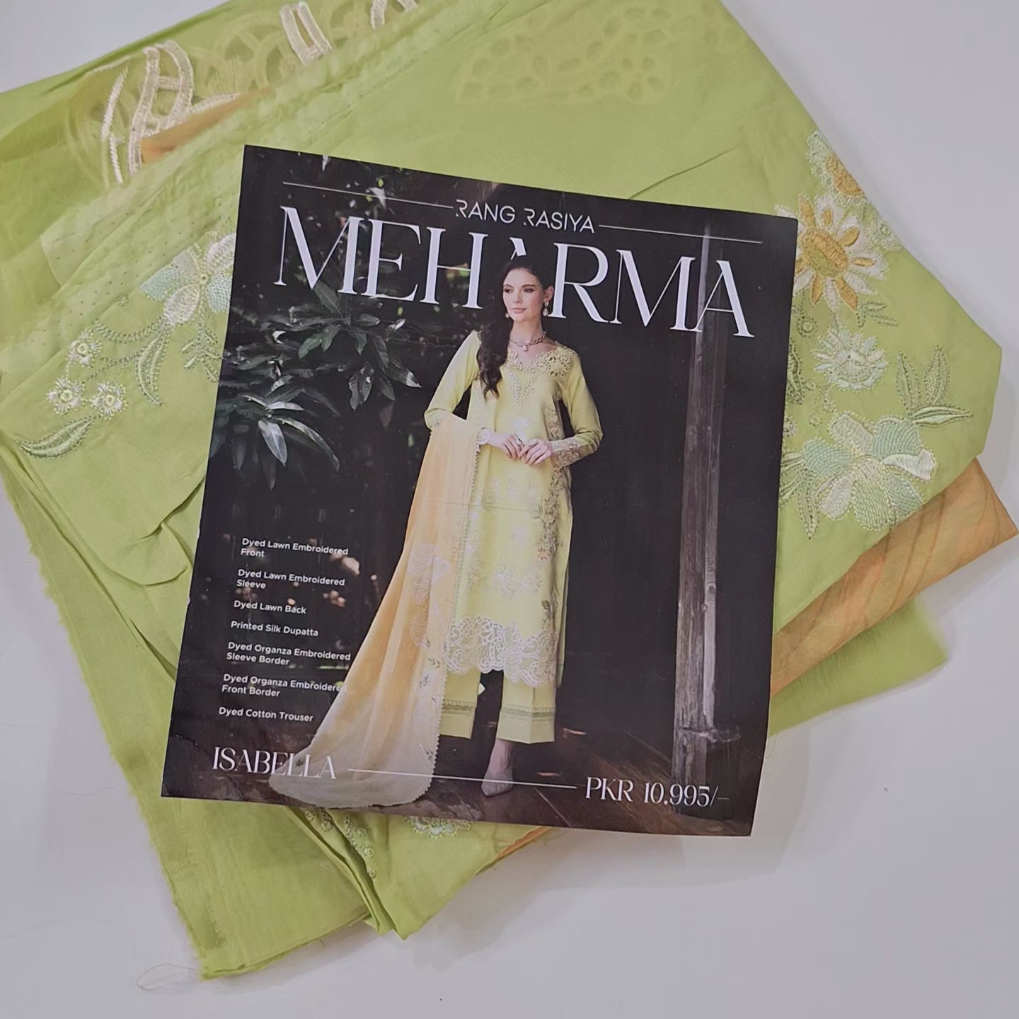 Rang rasiya embroidery lawn 3pc suit