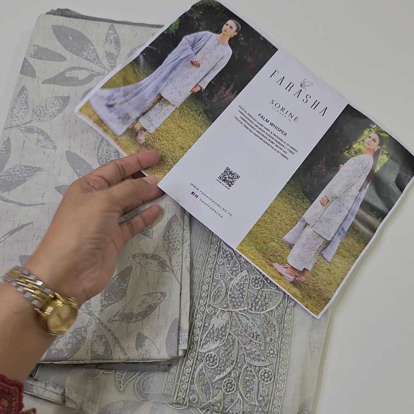 Farsha lawn embroidery 3pc suit