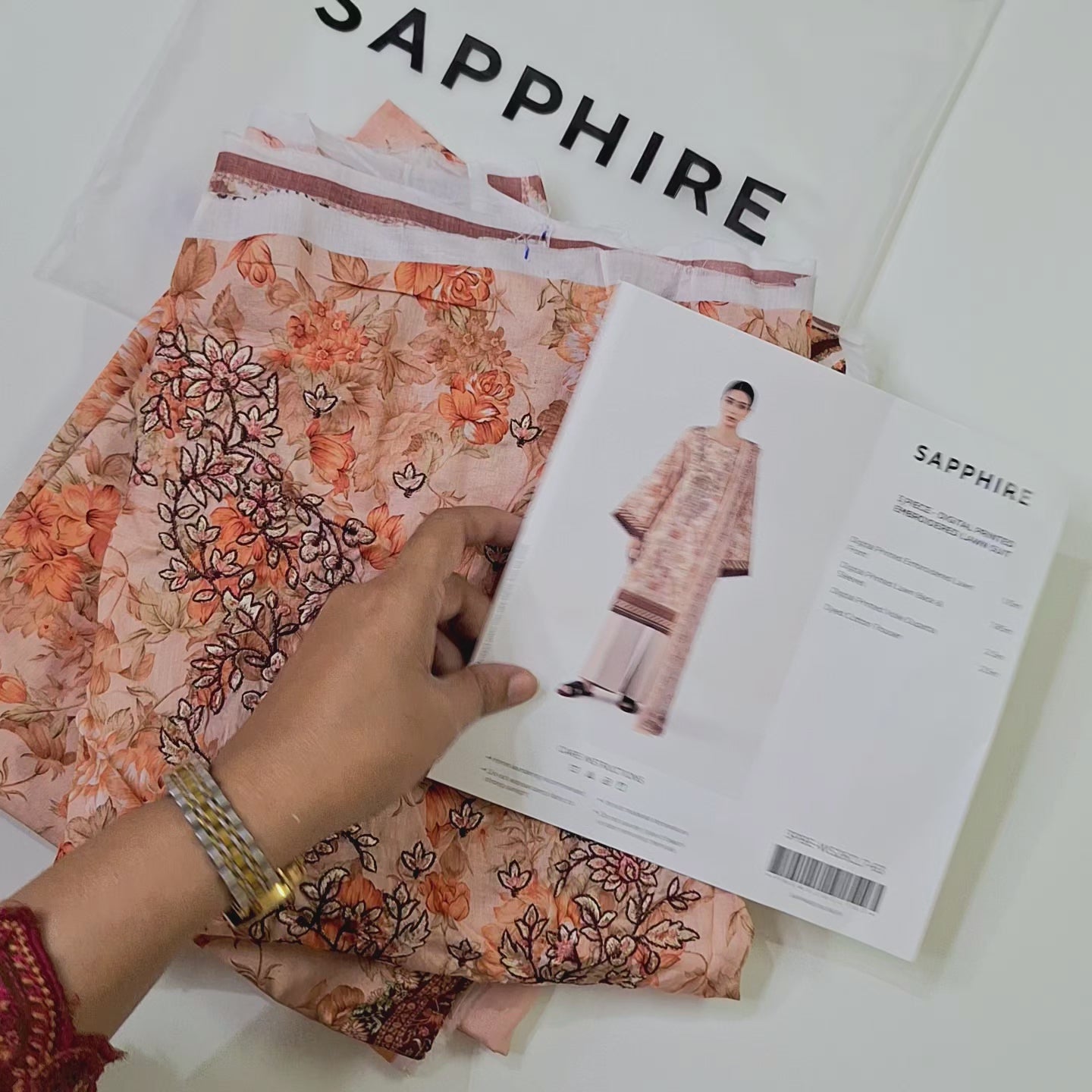 Sapphire lawn embroidery 3pc suit