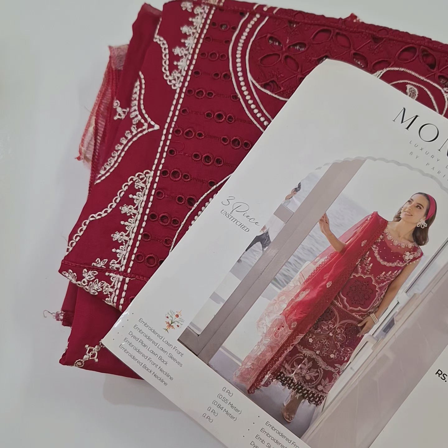 Parishay embroidery lawn 3pc suit