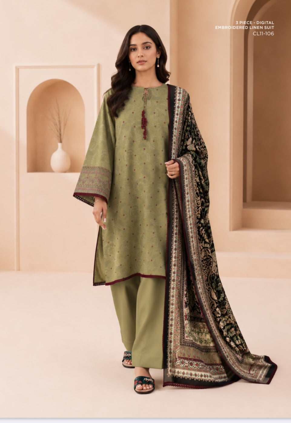 Sapphire embroidered linen 3pc suit 10